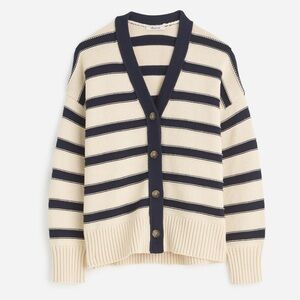 NWT Madewell Oversized Cotton Cardigan in Stripe, Size S